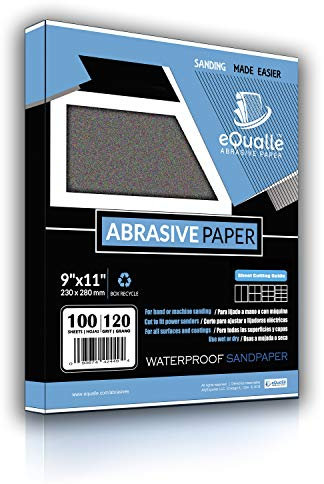 120 Grit Sandpaper Sheets 100 Pack 9x11 in – Medium Silicon Carbide for Wood Smoothing, Surface Prep, Paint Sanding – Lija Grano 120 para Carpintería, Acabado Intermedio, Flexible e Impermeable