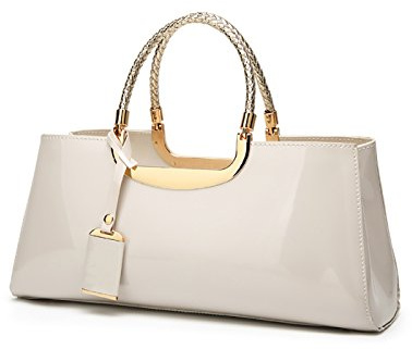 Coolives Damen Handtasche Tasche aus PU-Lackleder Henkeltasche Abendtasche Schultertasche Umhängetasche für die Hochzeit EINWEG