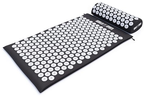 GORILLA SPORTS® Akupressurmatte mit ergonomischem Kissen und Tragetasche | 68 x 42 x 2,5 cm, waschbar, Bezug aus 100 % Baumwolle; Massagematte, Nagelmatte, Akupunkturmatte, Farbwahl
