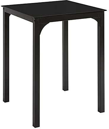 SoBuy OGT38-K-SCH Esszimmertisch Esstisch mit Glasplatte Küchentisch Schreibtisch Balkontisch Gartentisch Glastisch BHT ca.: 60x75x60cm