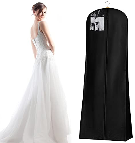 Sacchetti per abiti da sposa, per abiti da sposa, sacchetti per indumenti, coprono bianco lunghi 183 cm, per abiti da sposa o da viaggio e abiti lunghi