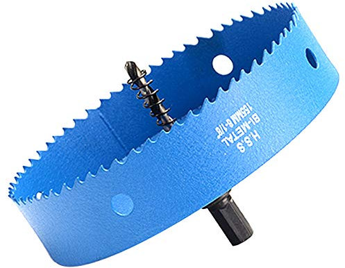 Seghe a Tazza Bi-Metallica 155mm, M42 HSS Sega A Tazza Trapano Punta Elicoidale Foro per Iron Alluminio, Legno, Cartongesso, Tubi, Plastica, Pannelli di Fibra/Blu