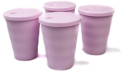 Tupperware Junge Welle Trinkhalmbecher 330 ml rosa (4) Trinkhalm Becher