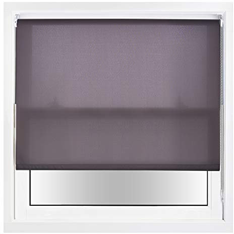 FURNISHED Daylight Roller Blinds with Metal Fittings, Trimmable - Dark Grey, 45W x 165H cm