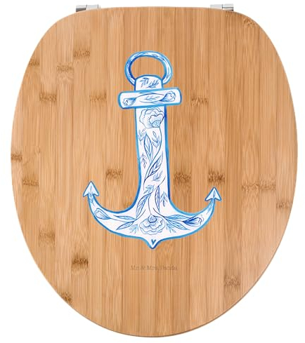 Mr. & Mrs. Panda Motiv WC Sitz Anker Blau - Geschenk, Klodeckel, WC-Sitz, Tiermotive, Gute Laune, lustige Sprüche, Toilette, Klobrille, Tiere,
