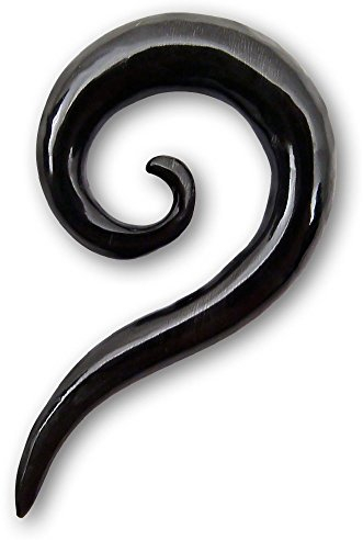 Fly Style Piercing Ohr Expander aus Horn - Dehnschnecke Dehnspirale Dehnungsschnecke Dehnsichel, Grösse:4 mm (Paar)