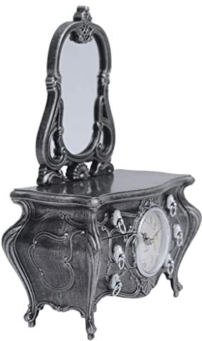 Porta Gioielli Porta Gioie Scatola Scatola portagioielli multifunzionale con orologio retrò con specchiera, cassettiera per gioielli. Scatola Di Gioielli Organizzatore ( Blue : F , Size : 23*11.5*33cm