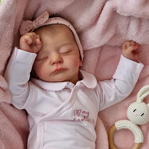 Zero pam Reborn Baby Mädchen-45 cm Silikon Baby Puppe Babypuppe Wie Echtes Baby Stoffkörper Lebensechte Babypuppen Mit Zubehör