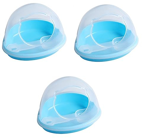 POPETPOP 3stücke Kleines Hamster-sandbad Mit Halboffener Transparenter Abdeckung Praktisches Badezimmer Für Kleintiere Für Hamster Und Andere Kleine Haustiere Leicht Zu Reinigen