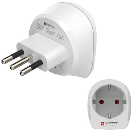 Hama Reiseadapter Italien, Reisestecker Typ L (für Reisende aus Deutschland und Europa, für Schutzkontakt Stecker, Konturen- und Eurostecker, auch für Reisen nach Chile, Kuba, Tunesien etc.) weiß