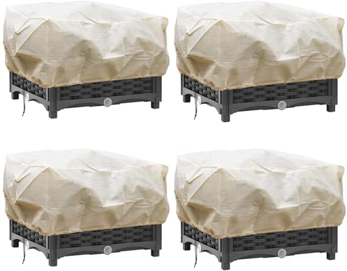 Hydrogarden Protezione invernale per scatole di fiori, protezione invernale piante da balcone, cappe di protezione dal gelo con coulisse Protegge i fiori in scatole da balcone 150 x 45 x 40 cm,4 Pezzi