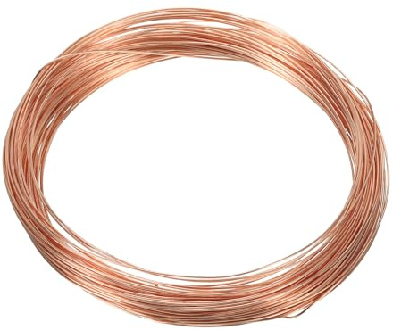 PATIKIL 15m Basteldraht Solide Nackt Kupfer Draht 23 Gauge 99.9% Reiner Kupferdraht 0.6mm Weich Perlendraht Metall Pflanze Stengel Bindungen für Schmuck Basteln (15m)