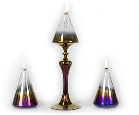Bergs Handgefertigte Öllampen aus Glas, Bliss-Set (farbig, halb undurchsichtig)