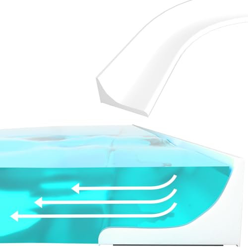 Jobon Silikon wasserdichte Schwallschutzleiste Dusche Selbstklebend Wasserstopper Dusche Boden Trennung von Nass und Trocken für Bäder und Waschbecken (200CM, Weiß)