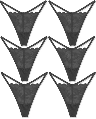 ALL OF ME 6G Pack Stringtrosa Dam Spets Underkläder Sexiga Underkläder Dam Spets Flerpack S-XL, B-6er, S
