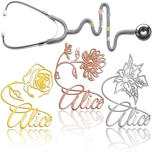 Personalisiertes Stethoskop-Namenetikett, gravierte Stethoskop-Charms, Stethoskop-Zubehör, Krankenschwesterwochengeschenke für Krankenschwestern, Stil 7