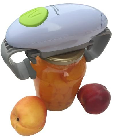 Sinmajor Electric Jar Opener, Jar opener, Automatic Jar Opener, Automatic Jar Opener for seniors with arthritis, fits almost all lid sizes, Not applicable to plastic jars(white)