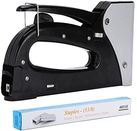 Heavy Duty Staple Gun with Nail Removal Function, Ergonomic Design for Indoor Use, Suitable for Nailing Oil Painting Frames and Cartons, Includes 800pcs