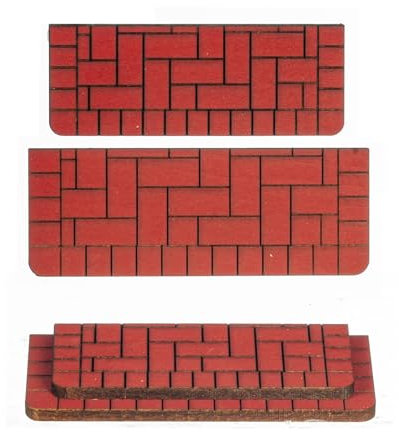 Melody Jane Porch Front Door Double Entry Step Red Brick Dolls House Miniature 1:12 Scale
