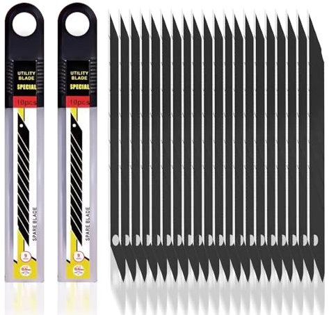 Editbar 120 Pcs Cuttermesser Klingen,9mm Ersatzklingen,Ersatzklingen für Kuttermesser,30 Grad Abbrechklingen für Cuttermesser Klein und Bastelmesser,zum Basteln, Pappe, Alufolie