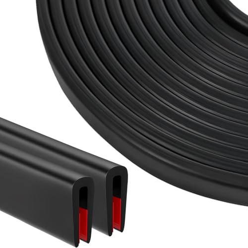 Jyvex 10 Mètres Protection Bord De Tôle, Joint En U Pour Tôle, Portes De Voiture, Trappes, Coins De Table, Matériau EPDM, 1.5mm-3mm, Couleur Noir