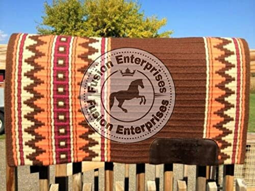 EQUIEMPRESS Sattelunterlage Western Ranch/Westernsatteldecke aus Neuseelandwolle, Top Wool Pad Sensor Flex (Anpassung möglich) A-850 (34 x 32)