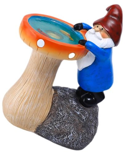 POPETPOP Resin Dwarfs Garden Gnome Statue Solar Powered Gnome Lights Outdoor Decor Garden Fairy Ornaments
