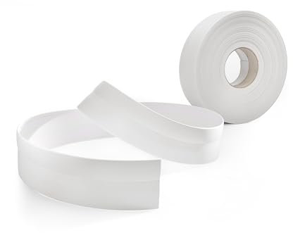 Quest Battiscopa Morbido Adesivo - 32 mm x 23 mm - Listello in PVC, Finitura Flessibile, Profilo Angolare per Cucina, Bagno, Parete, Pavimento - Decorativo (Bianco sbiadito, 15m)