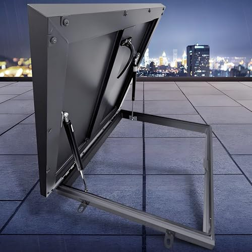 Valdoza Große Dachluke, Dachlukenabdeckung mit Gasdruckfeder, Dachfenster für Dachboden/Wintergarten, Hochdichte Kellerfensterabdeckungen, UV-beständig & Wasserdicht(LxW 95x95cm/37.4x37.4in)