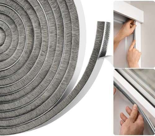 5.5 Metre Draught Excluder for Doors & Windows | Extra Long Self-Adhesive Seal Strip for Energy Saving | Quick Install, Blocks Draft, Noise & Light | Grey Thermal Insulation Tape