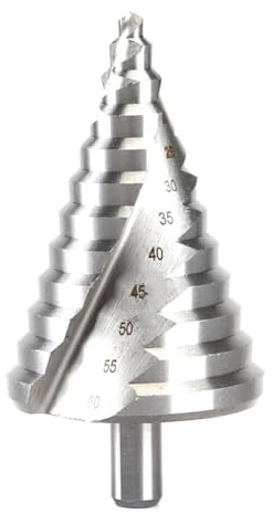JNJOOD 6-60 mm Stufenbohrer, Spiralnut, Pagodenloch, Blechkegelbohrer, Dreieckschaft, Stufenlochöffner, Reibahle