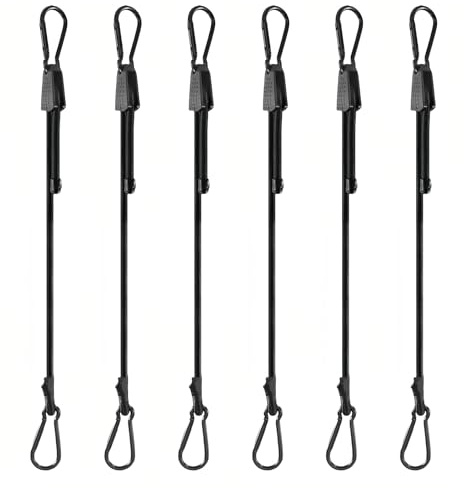 OrangeClub spanngummis mit Haken karabiner gummispanner Expander,6 Set 100cm spanngurt schwarz Befestigung sonnensegel gepäckspanner sonnensegel Auto spannseile Gummiband Seil für sonnensegel
