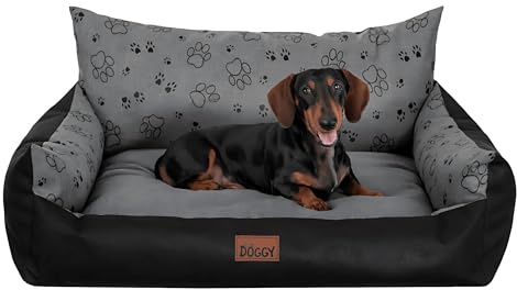 PillowPrim Cuccia per cani – Mobili per animali – Cuccia per cani di piccola taglia media e grande – Cuscino per cani – Divano per cani – Lettino per cani – Posti letto – 63 x 48 cm – Grafite con