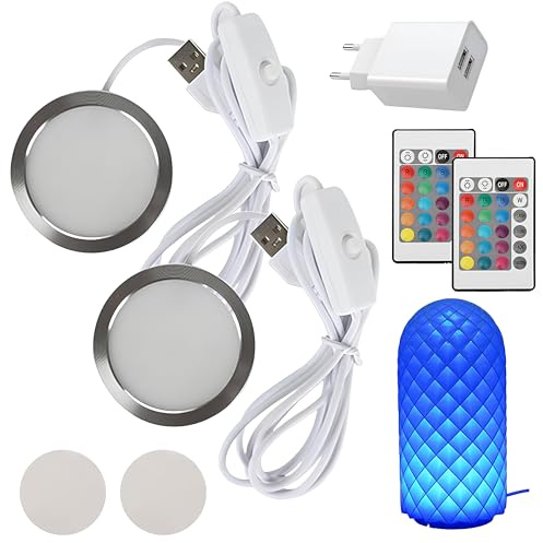2 Stück 3D-Drucker LED-Lampen-Kit für Bambu Lab A1/A1mini/P1S/P1P/X1C, 3D-Drucker Teil LED Lichtleiste Beleuchtung Streifen Modell Set mit USB-Adapter, Nachtlicht Modelle Ersatz, RGB Licht