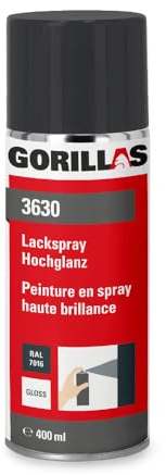 gorillas Lackspray 400 ml Hochglanz RAL 7016 (Anthrazit) – Sprühlack | Profi-Qualität - Sprühlack für innen und außen - Hochwertiger Nitro-Kombinationsharzlack - Temperaturbeständig
