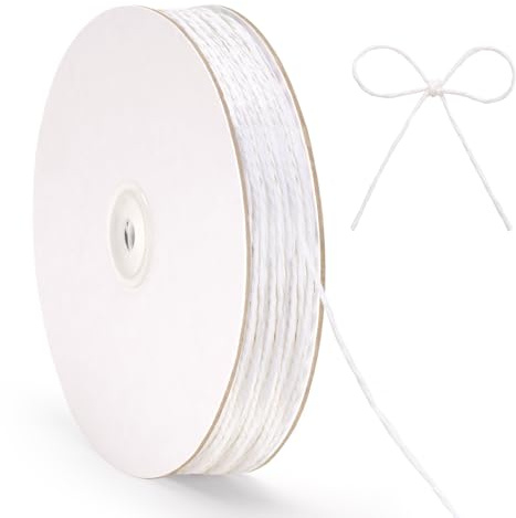 G2PLUS 2MM White Paper String: 100M Gift Wrapping Twine for DIY Crafting, Gift Wrapping, Crocheting and Party Decorations