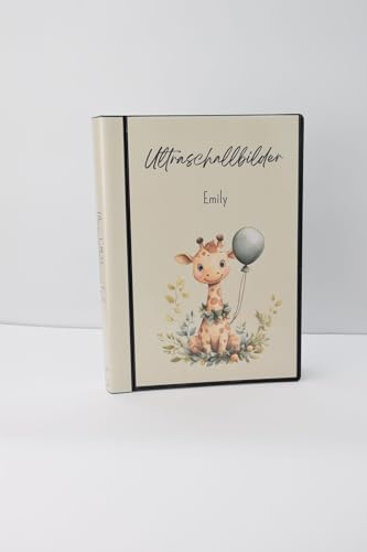 Ultraschallalbum personalisiert – Mappe zur Aufbewahrung von Ultraschallfotos mit 20 bedruckten Vorlagen, tolles Geschenk zur Geburt, Schwangerschaft, Taufe und Babyparty