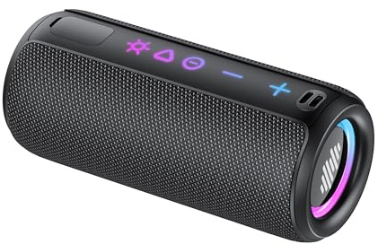 Enceinte Bluetooth Puissante 5.4 sans Fil avec Bass Puissantes, Haut-Parleur Portable 30W, Autonomie 30H,Son Surround à 360 degrés,Appairage TWS,IPX7,AUX,TF Carte,pour l'extérieur/La Fête, Ya Noir