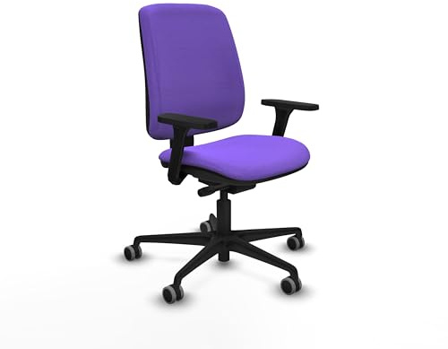Piqueras y Crespo - Silla Escritorio Ruedas Parquet Alares con Brazos 3D. Equipado con Sincro/Traslack y Espuma Inyectada. Lila