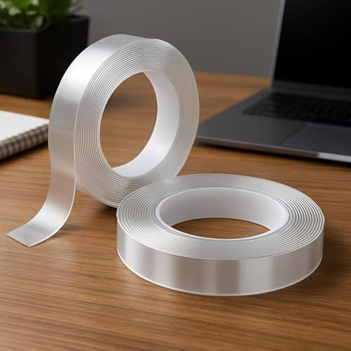 philoura Doppelseitiges Klebeband Extra Stark [2 STCK] NEU 2026 Nano Tape Extra Stark 3 Meter x 20 mm x 1 mm Spurlos entfernbar (2)