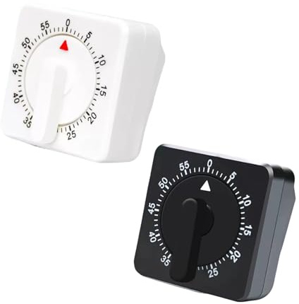 Egg Timer and Cooking Timer, Dual Mechanical Kitchen Timers for Cooking Tasks, Wind Up Kitchen Timer Set with White and Black Design, Simple Operation for Boiling Eggs and Various Recipes