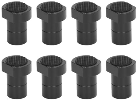 8Pcs Bench Dogs Aluminum Alloy 3/4in Woodworking Clamp Accessory, Non Slip Limit Block with Rubber Inserts for Workbench, Durable Clamping Fixture for Sanding Planing and