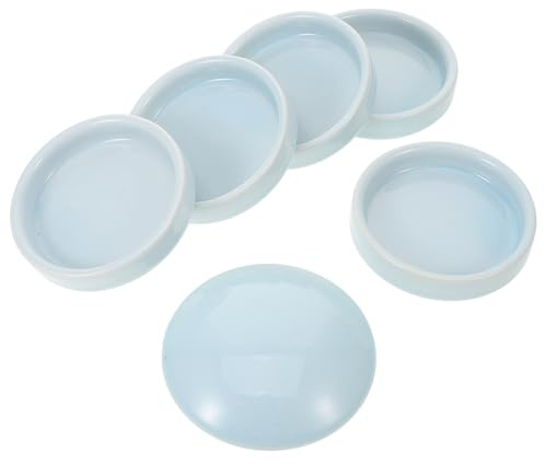 CRAFTHROU Ceramic Paint Palette with 5 Stackable Layers, Meticulously Polished Pigment Plates with Lid, Easy to Carry Multi-functional Mixing Trays for DIY Painting and Artists