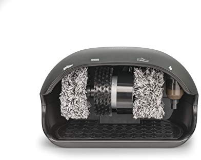 Caso Shoeshine 100 M Cireuse à Chaussures compacte en Acier Inoxydable avec Distributeur de Cirage Gris Minuit