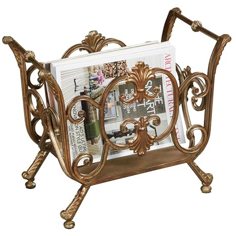 Touch of Class Stratton Magazine Rack - Metal - Bronze, Gold, Copper, Black - Elegant Storage Display for Bedroom, Living Room, Dining Room, Office - Periodical Organizer