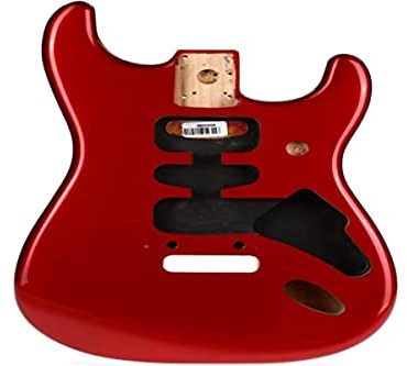 Fender Deluxe Stratocaster HSH E-Gitarre, Candy Apple Red | HSH-Humbucker-Tonabnehmerkonfiguration, Erlenkorpus, 2-Punkt-Steg, Hochglanzlackierung, vielseitige Klangmöglichkeiten