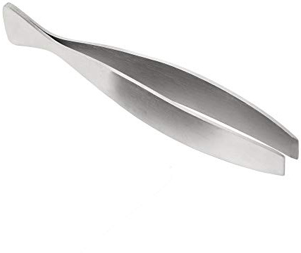 O'Creme Fish-Bone Tweezers with Wide Tip (Silver)