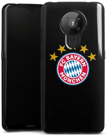 DeinDesign Silikon Hülle kompatibel mit Nokia 5.3 Case schwarz Handyhülle FC Bayern München FCB Sterne