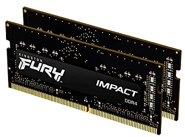 Kingston FURY Impact 16GB (2x8GB) 2666MHz DDR4 CL15 Laptop Speicher Kit mit 2 KF426S15IBK2/16, Schwarz