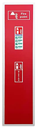Tablero de montaje en pared para extintor de polvo – individual – 1200 x 300 x 3 milímetros – Montaje en pared de aluminio/accesorio de pared – Señal de punto de fuego integrado e identificador